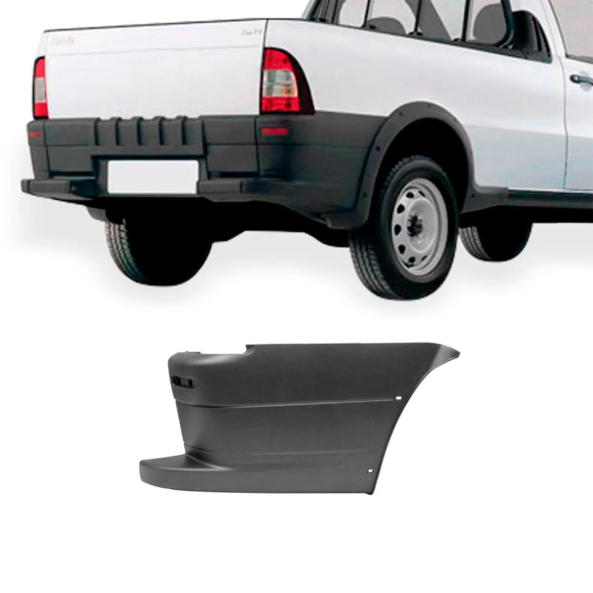 Par Parachoque Traseiro Strada Restyling Ii 2005-2012 Preto Texturizado