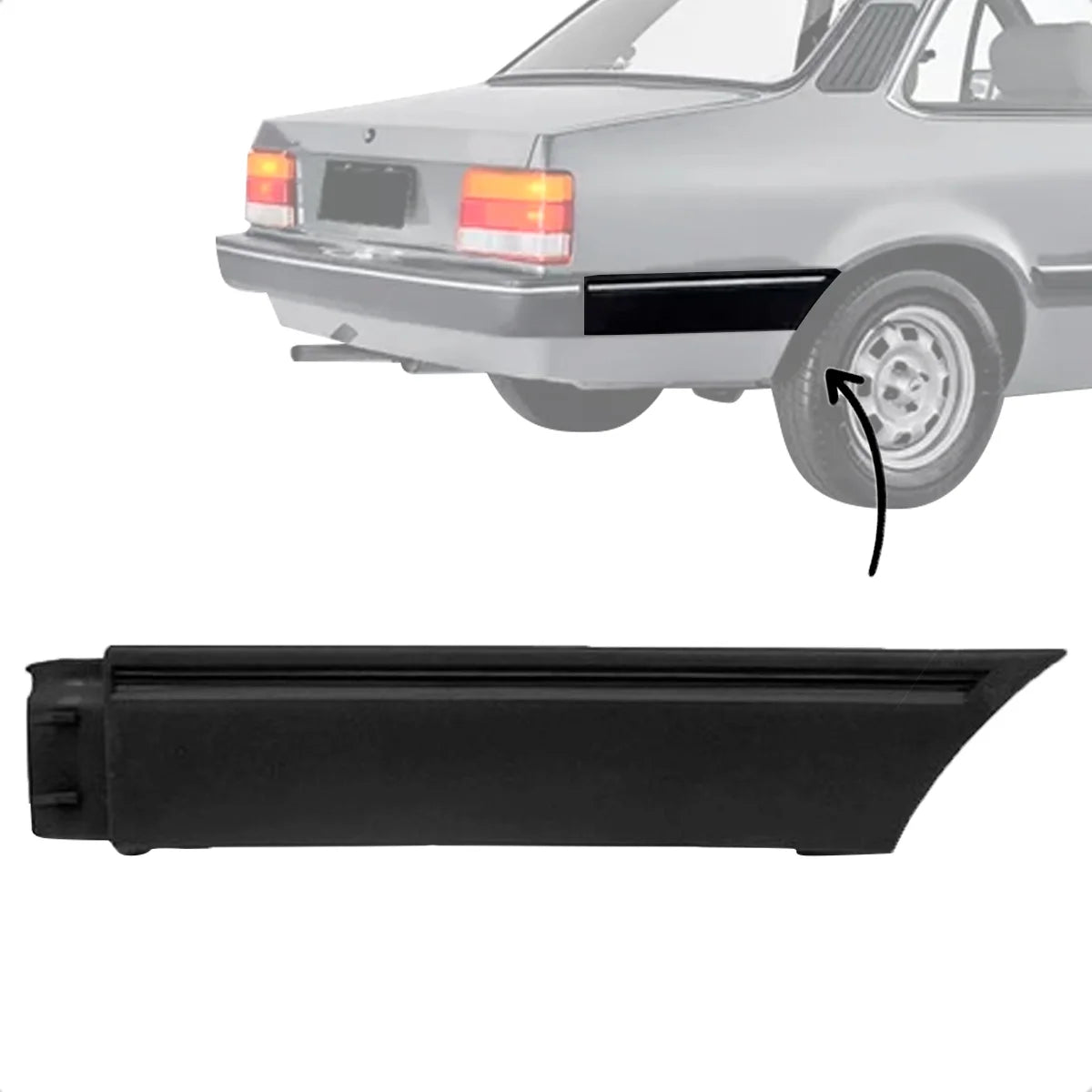 Par Ponteira Polaina Parachoque Traseiro Chevette 1987-1996 Preto