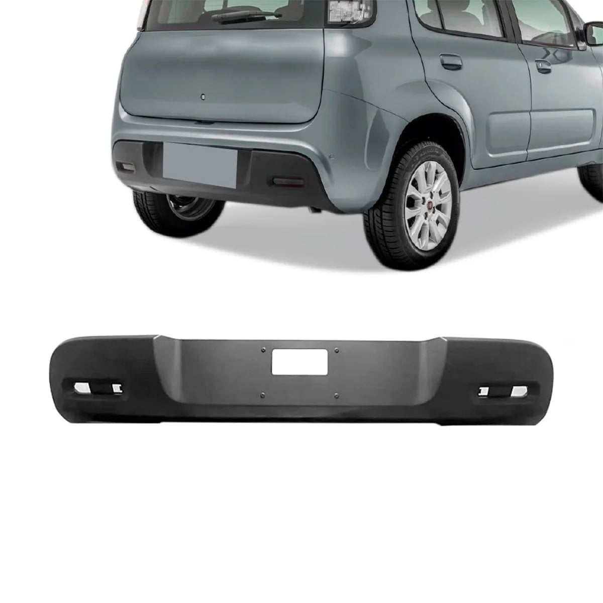 Aplique Parachoque Traseiro Uno 2014-2022 Inferior Preto