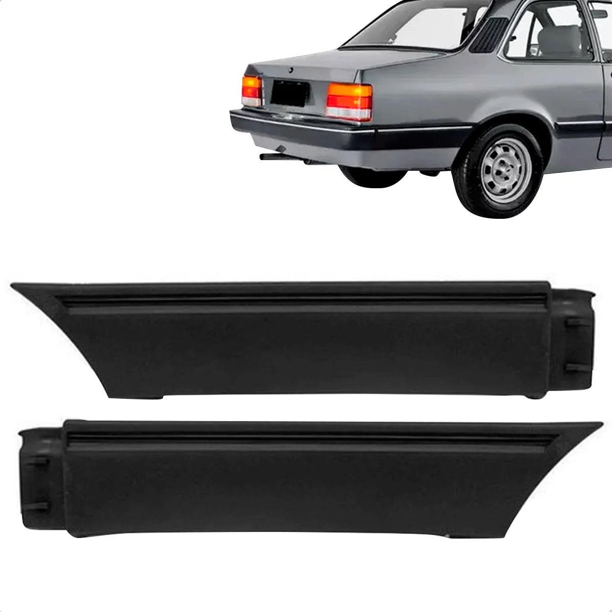 Par Ponteira Polaina Parachoque Traseiro Chevette 1987-1996 Preto