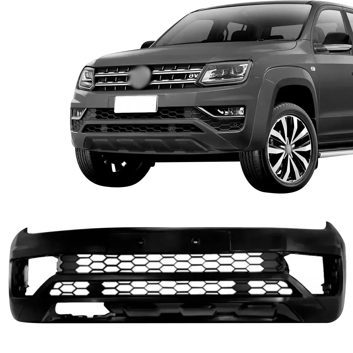 Parachoque Dianteiro Amarok 2017-2022 Com Grade Preto Liso