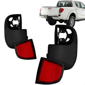 Par Ponteira Polaina Parachoque Traseiro L200 Triton 2007-2016 Com Refletor