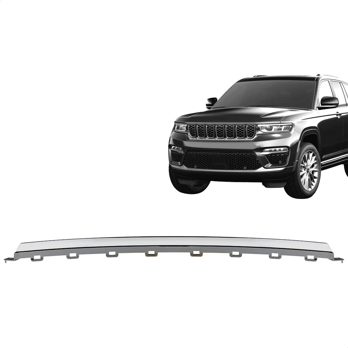 Friso Parachoque Dianteiro Grand Cherokee 2023-2024 Cromado Inferior Central